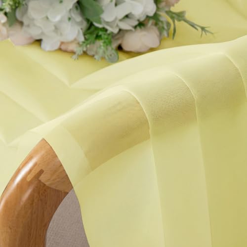 Light Yellow Sheer Curtains 72 Inches Long 2 Panels for Living Room (Light Yellow / 42"W x 72"L (Pack of 2))