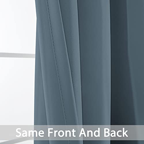Room Darkening Curtains 62x72 inch Length Stone Blue (Stone Blue / 62"W x 72"L (Pack of 2))