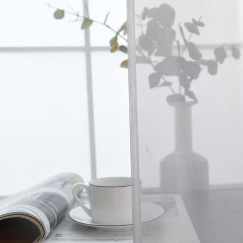 Basic Rod Pocket Sheer Voile Window Curtain Panels Silver Grey 1 Pair 2 Panels 52 Width 45 Inch Long for Kitchen Bedroom Children Living Room Yard（Silver Grey (Silver Grey / 52"W x 45"L (Pack of 2))