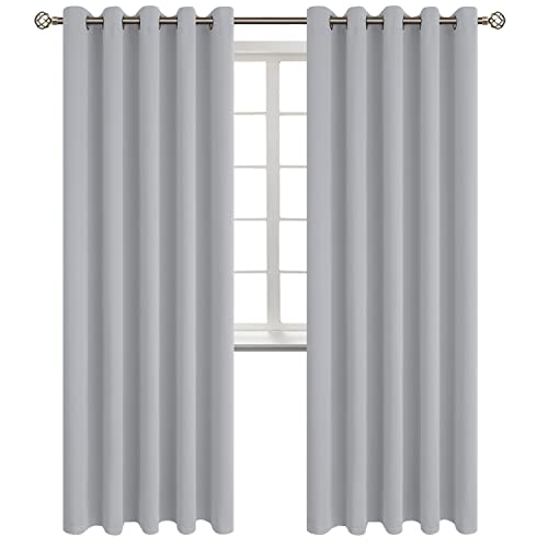 Light Grey Room Darkening Curtains 84 Inch for Living Room 2 Panels (Light Grey / 70"W x 84"L (Pack of 2))