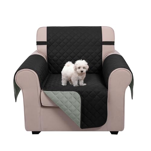 Reversible Oversized 28''Chair Covers (Black/Grey / 28''oversized Armchair)