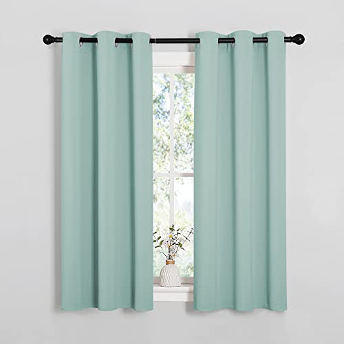 Aqua Blackout Curtains for Loft 34" Wide x 54" Long 2 Panels (Aqua / 34"W x 54"L (Pack of 2))