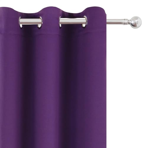 Blackout Curtains 52 x 90 Inch Long Purple Curtains Set of 2 Panels Room Darkening Curtains for Bedroom and Living Room (Purple / 52"W x 90"L (Pack of 2))