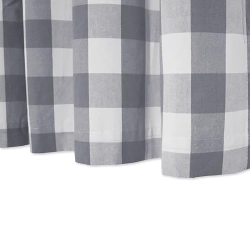 Buffalo Check Plaid Valances Gingham 1 Pack Tiers Rod Pocket Grey and White Farmhouse Short Curtains For Windows Treatment Decor Small Curtains Over Sink For Kitchen (54"W x 10"L (Pack of 1) / Grey and White)