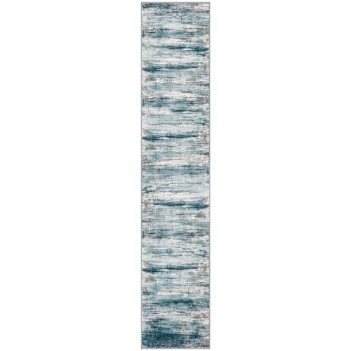 Modern Abstract Kitchen Runner Rug (Blue / 2' x 10' (Runner))