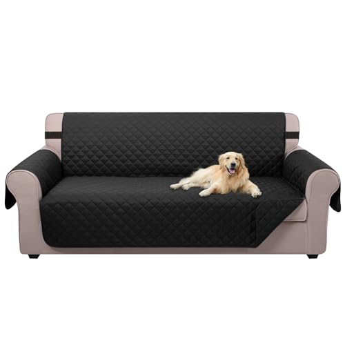 Large Sofa Cover Reversible Couch Cover for Dogs (Black/Black / 78"sofa Xl - Xl Large)