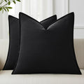 Fall Black Linen Throw Pillow Covers 26x26 Set of 2 (Black / 26" x 26" (Pack of 2))
