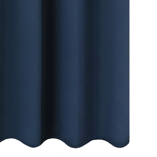 Blackout Curtains 66 x 54 Inch Long Navy Blue Curtains Set of 2 Panels Room Darkening Curtains for Bedroom and Living Room (Navy / 66"W x 54"L (Pack of 2))
