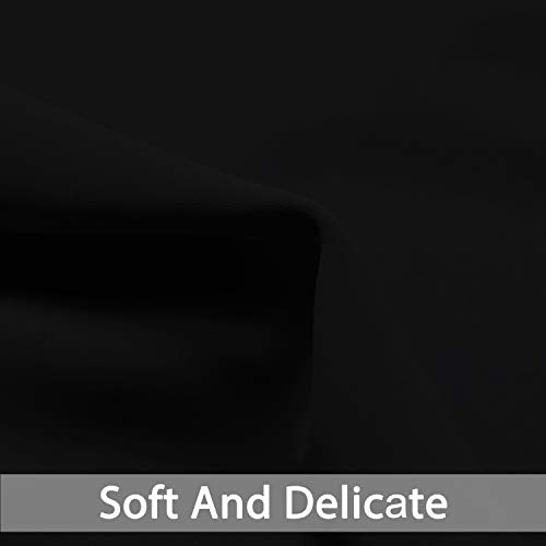 Black Room Darkening Window Curtains 52x36 Inch for Kitchen (Black / 52"W x 36"L (Pack of 2))