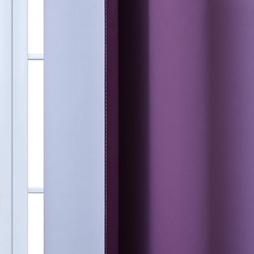 Room Darkening Ombre Curtains 84 Inch Length (70"W x 84"L (Pack of 2) / Purple)