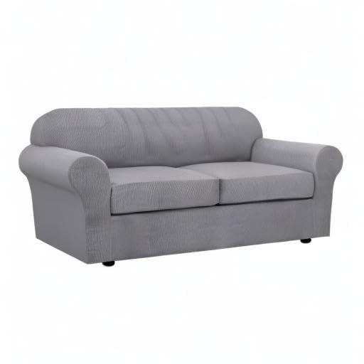 3 Piece Stretch Sofa Covers for 2 Cushion Sofa Couch Covers for Living Room Furniture Cover (Medium-XL / Dove)