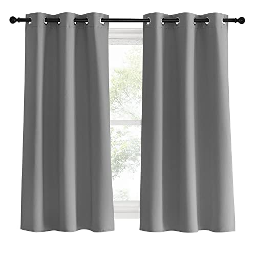 Silver Grey Bedroom Curtains 60 inch Length 2 Panels Set (Silver Gray / 34"W x 60"L (Pack of 2))
