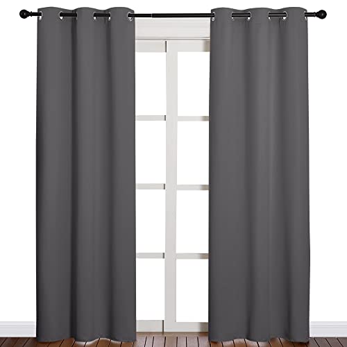 Noise Reducing Blackout Curtains (Grey / 42"W x 84"L (Pack of 2))
