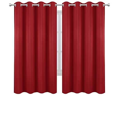 Bright Red Blackout Curtains 66 x 63 Inch Length (Bright Red / 66"W x 63"L (Pack of 2))