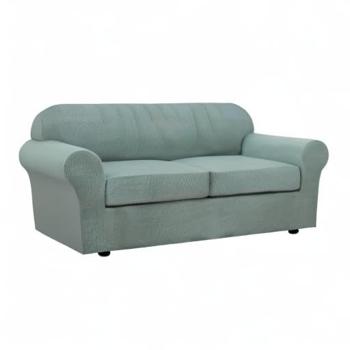 3 Piece Stretch Sofa Covers for 2 Cushion Sofa Couch Covers for Living Room Sofa Slipcovers (Medium-XL / Sage)