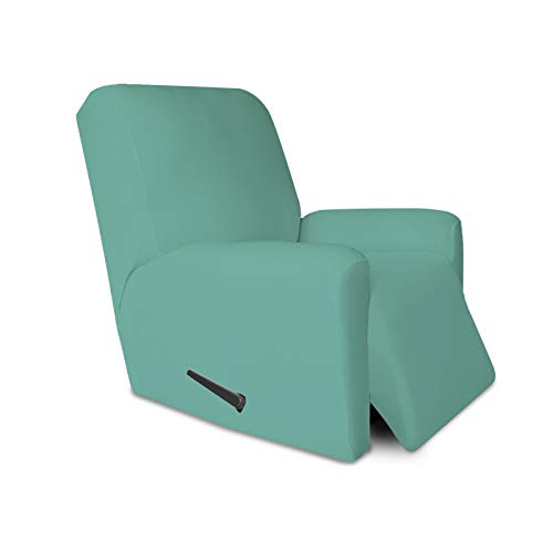 Stretc Recliner Chair Covers Fleece Soft Couch Covers for Sofa (Small Recliner Chair / Cyan)