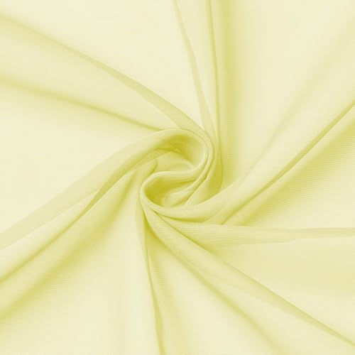 Sheer Curtains 90 inches Long 2 Panels Set for Living Room (Light Yellow / 42"W x 90"L (Pack of 2))