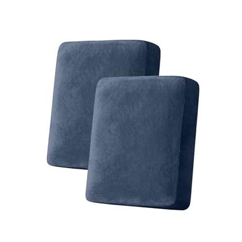 Couch Cover Stretch Velvet Sofa Cushion Cover 2 (Berlin Blue / 2PC Seater or Backrest)