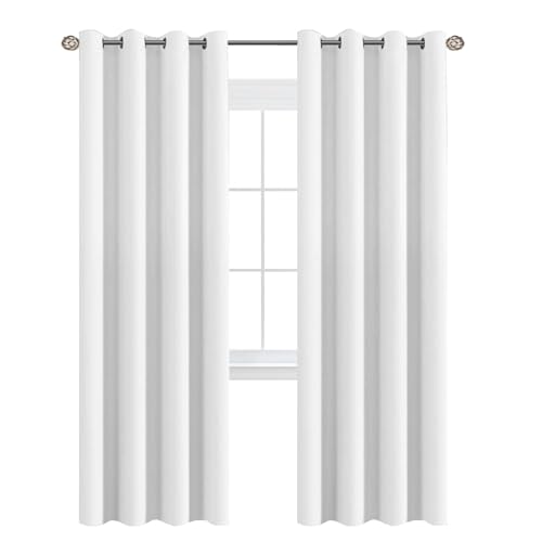 White Curtains for Living Room Pure White Curtain 96 inches Long Thermal Insulated Window Treatment Panel (52"W x 102"L (Pack of 1) / Pure White)
