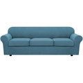 4 Piece Stretch Sofa Covers for 3 Cushion Couch Covers for Living Room Furniture Slipcovers (Large Plus / Storm Blue)
