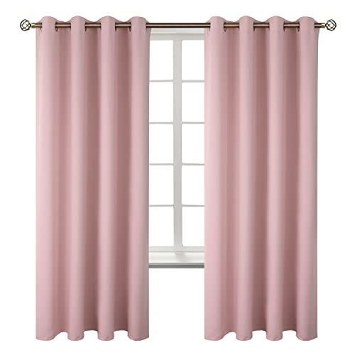 Pink Room Darkening Curtains 72 Inch for Bedroom (Baby Pink / 52"W x 72"L (Pack of 2))