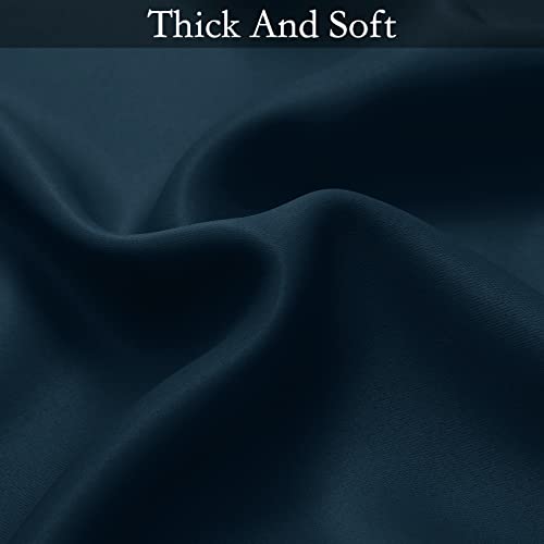 Ombre Gradient Navy Blue White to Gray Bedroom Curtains (52"W x 84"L (Pack of 2) / Navy Blue and White)