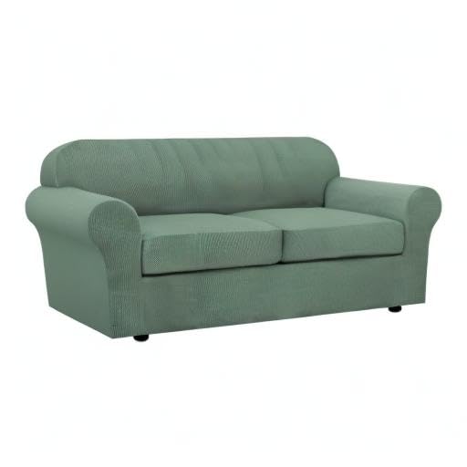 3 Piece Stretch Sofa Covers for 2 Cushion Sofa Couch Covers for Living Room Sofa Slipcovers (Medium-XL / Loden Frost)