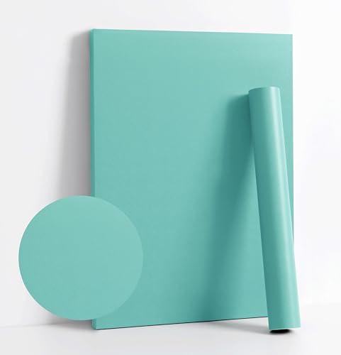 393.7''x17.7''Mint Green Peel and Stick Wallpaper Contact Paper Modern Self Adhesive Wall Paper Removable Textured Solid Color Shelf Cabinet Vinyl Roll (Mint Green / 393.7''x17.7'')