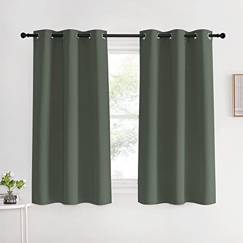 Thermal Insulated Curtains Blackout Draperies (Dark Mallard / 42"W x 60"L (Pack of 2))