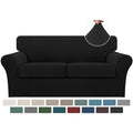 3 Piece Sofa Covers For 2 Cushion Couch Sofa Slipcover Soft Couch Cover For Dogs (Sofa (2 Cushion) / Black)