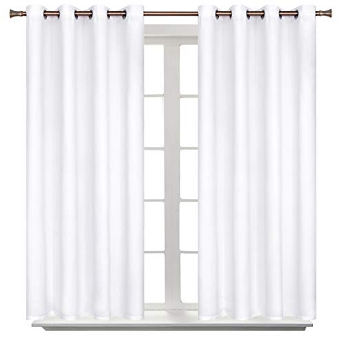 Room Darkening Curtains 45 Inches Long (Pure White / 52"W x 45"L (Pack of 2))