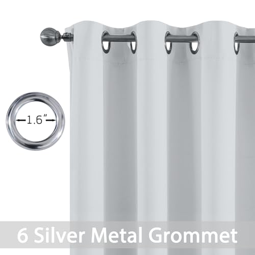 Blackout Curtains 38x90 inch Greyish White Thermal Drapes (Greyish White / 38"W x 90"L (Pack of 2))