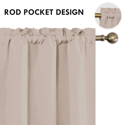 Blackout Curtains for Bedroom Living Room 42 x 54 Inch Long Camel (Camel / 42"W x 54"L (Pack of 2))