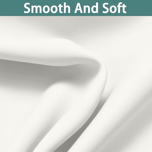 Cream 100% Blackout Curtains 90 Inches Long for Bedroom 52" Wide (52"W x 90"L (Pack of 2) / Cream)