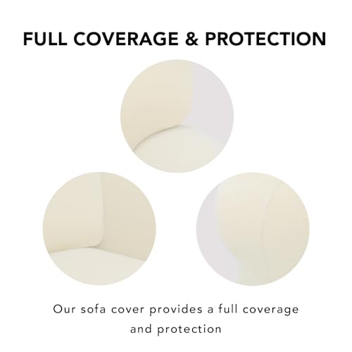 Stretch Oversized Loveseat Covers Couch Covers for Sofa Ivory (Medium-XL Oversized Loveseat / Ivory)