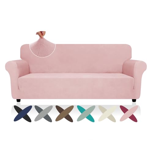 Super Stretch Sofa Cover (- Rose / Large (72"-92"))