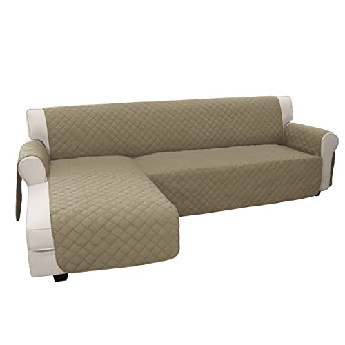 Reversible L Shape Sectional Couch Cover (Small / Beige/Beige)