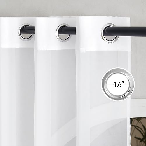 White Sheer Curtains 72 inches Long (White / 42"W x 72"L (Pack of 2))
