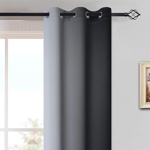 Ombre Curtains Black and Greyish White for Living Room (42"W x 72"L (Pack of 2) / Black)
