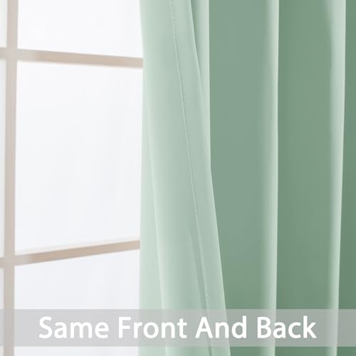 Room Darkening Curtains 52x96 inch Light Sage Green (Light Sage Green / 52"W x 96"L (Pack of 2))