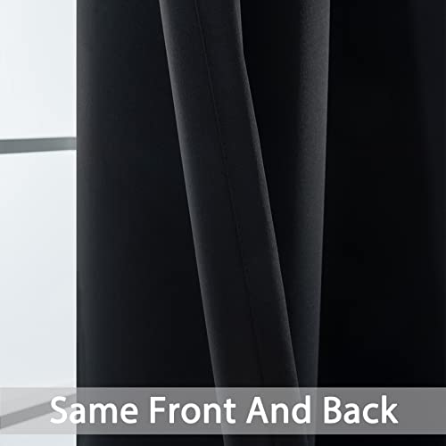 Black Room Darkening Curtains 84 inch Sliding Door Drapes (Black / 52"W x 84"L (Pack of 1))