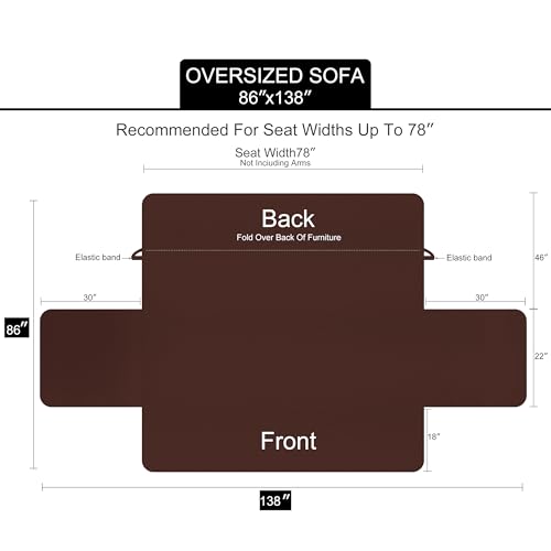 Large Sofa Cover Reversible Couch Cover for Dogs (Light Grey/Light Grey / 78"sofa Xl - Xl Large)