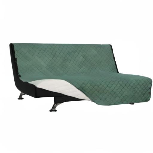 Reversible Couch Cover (Cyan/Ivory / Large Futon)