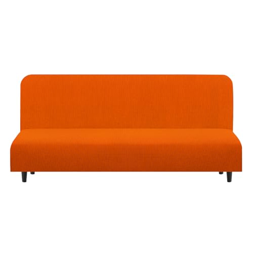 Stretch Futon Cover Armless Bed Slipcover (Orange / Futon)