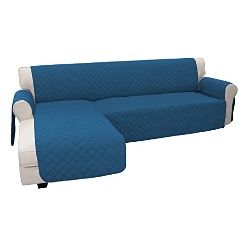 Reversible L Shape Sectional Couch Cover (X-Large / Peacock Blue/Peacock Blue)