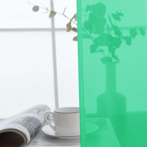 Basic Rod Pocket Sheer Voile Window Curtain Panels Grass Green 1 Pair 2 Panels 52 Width 90 Inch Long for Kitchen Bedroom Children Living Room Yard（Grass Green (Grass Green / 52"W x 90"L (Pack of 2))