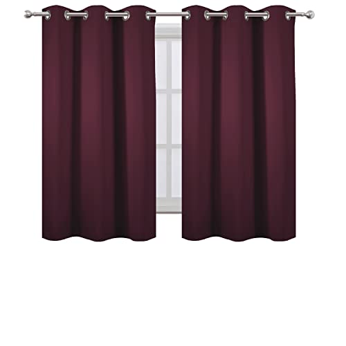Burgundy Blackout Curtains 38 x 54 Inch Length (Burgundy Red / 38"W x 54"L (Pack of 2))