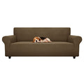 Stretch Oversized Couch Cover Universal Sofa Covers for Living Room Dogs Pet Furniture Protector Spandex Extra Large Sofa Slipcovers with Anti Slip Foam Sticks (Brown / X-Large (92"-115"))
