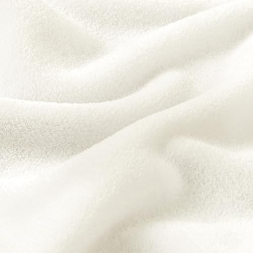 Fleece Blanket Soft Plush Twin Size Blanket Cream 60"x80" (Cream / Twin(60"x80"))