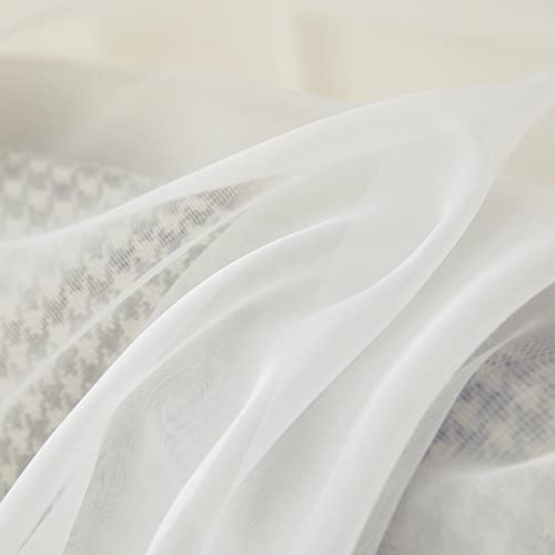 Short Sheer Curtains 30 Inch Length 2 Panels (Ivory / 29"W x 30"L (Pack of 2))